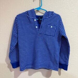 JANIE AND JACK Blue Striped Hooded Shirt Size 4